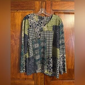 N Touch Patchwork Long Sleeve Women’s Blouse